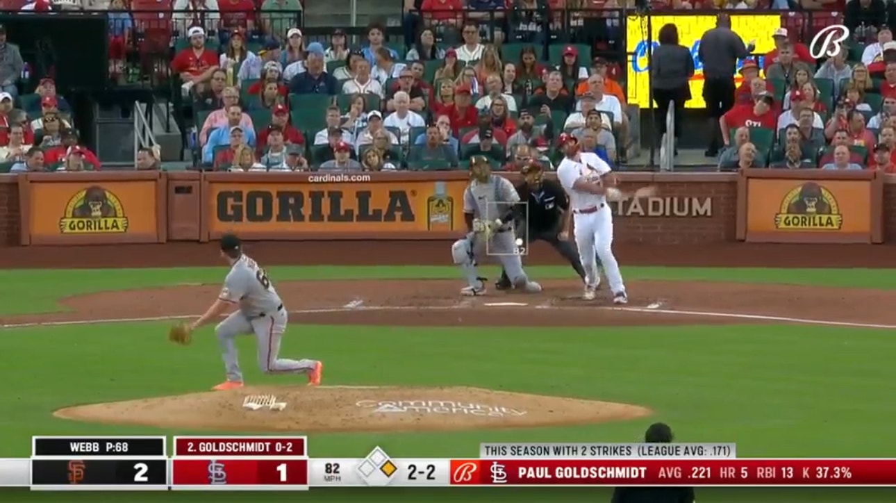 Paul Goldschmidt CRUSHES a two-run homer to give the Cardinals the lead over the Giants