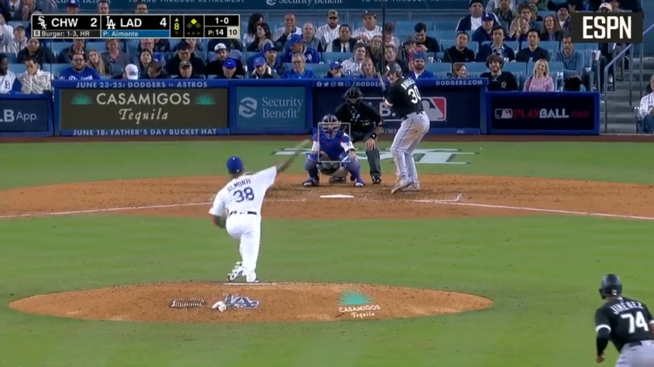 Jake Burger hits a two-run home run as the White Sox tie up the game against the Dodgers