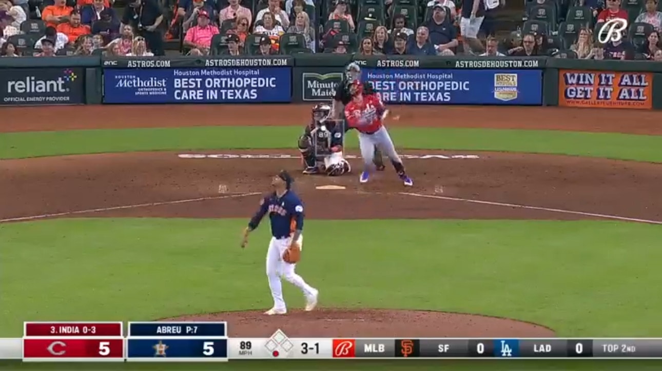 Reds' Jonathan India hits a GO-AHEAD solo home run against the Astros