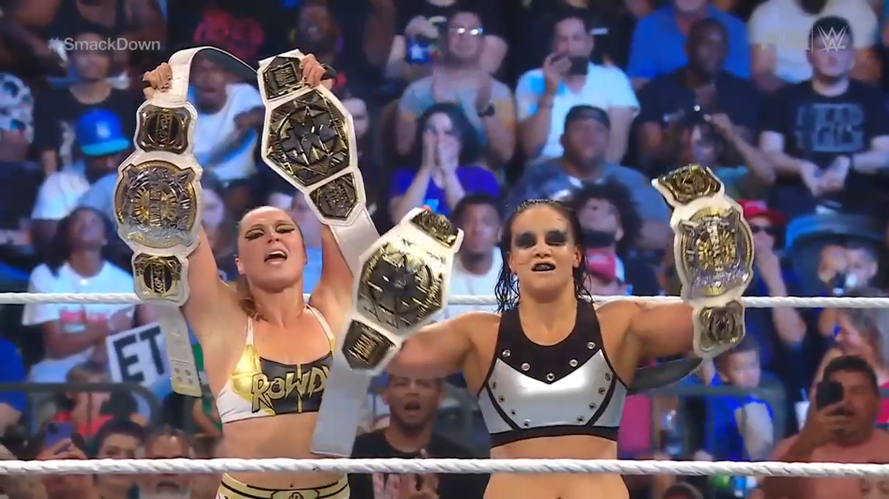 Ronda Rousey & Shayna Baszler defeat Alba Fyre & Isla Dawn to claim the title of the new Unified WWE Women's Tag Team Champions | WWE on FOX