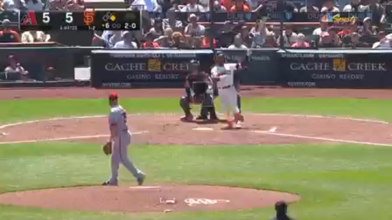 Luis Matos hits his 1st CAREER HOME RUN to give the Giants the lead over the Diamondbacks