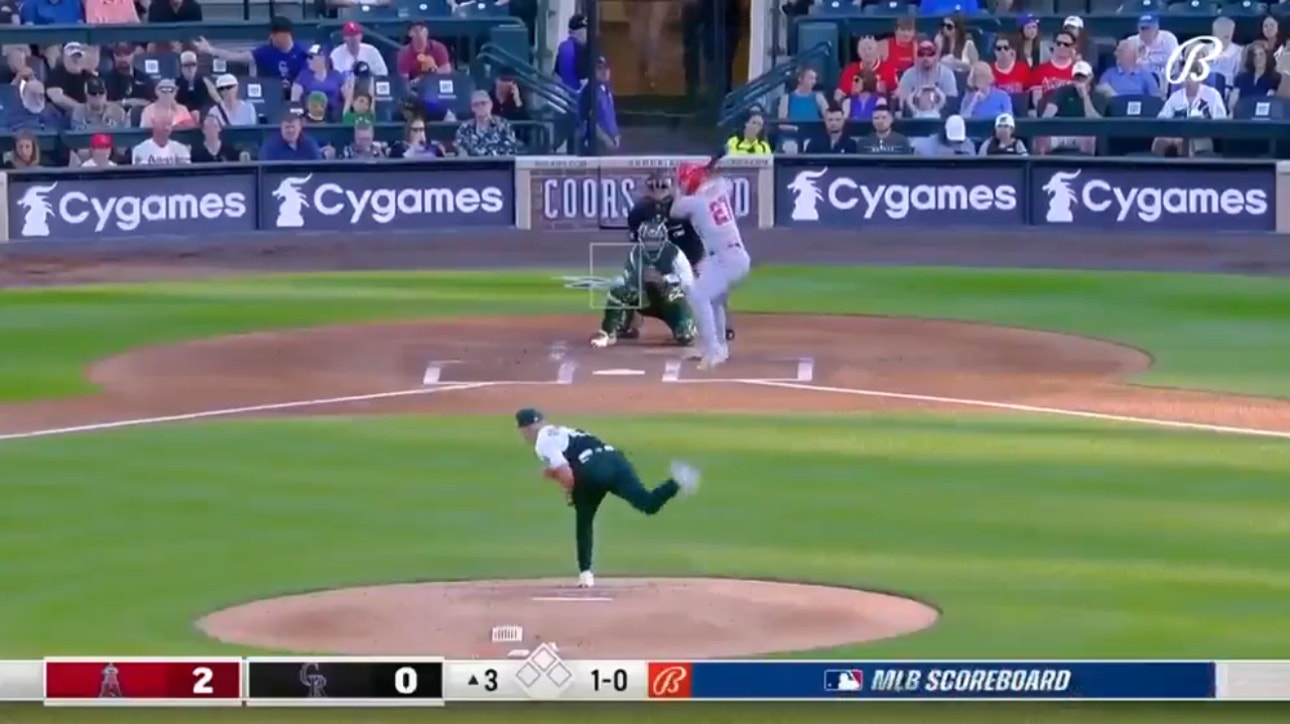 Mike Trout CRUSHES a solo home run to extend the Angels' lead over the Rockies