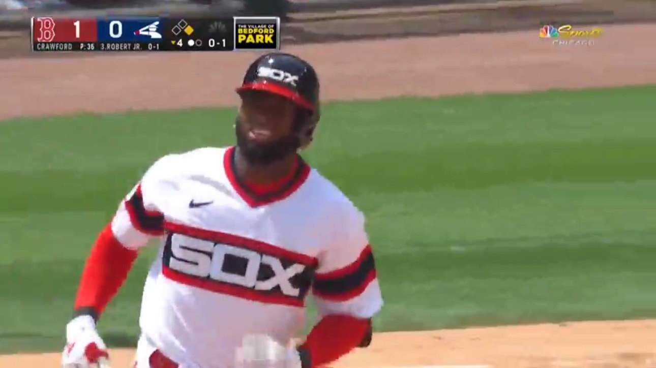 White Sox's Luis Robert Jr. hits his 20th homer of the year, a go-ahead two-run shot to center field vs. the Red Sox