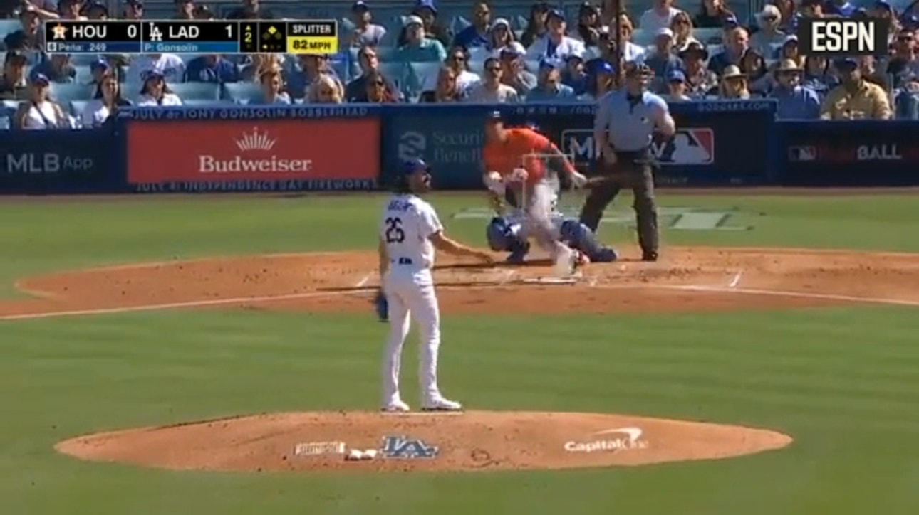 Jeremy Peña POWERS a GO-AHEAD, two-run home run to put the Astros ahead of the Dodgers
