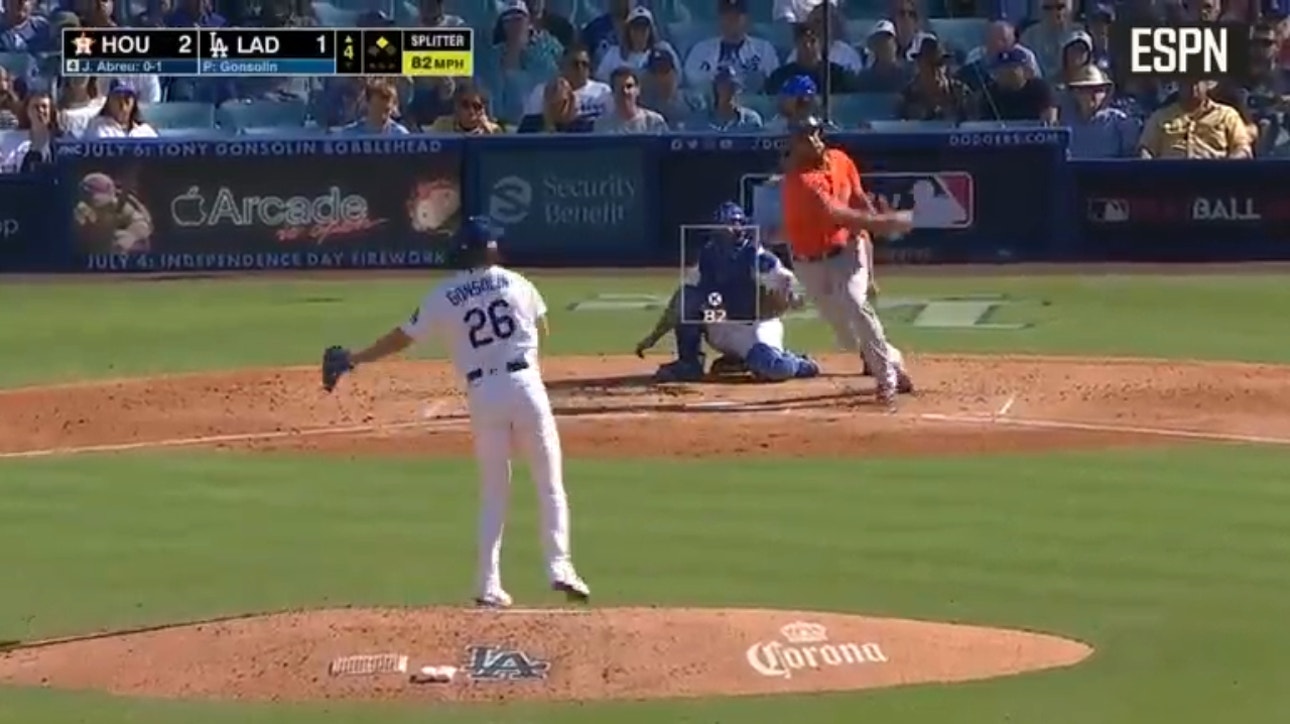 José Abreu SMACKS a two-run home run to extend the Astros' lead over the Dodgers