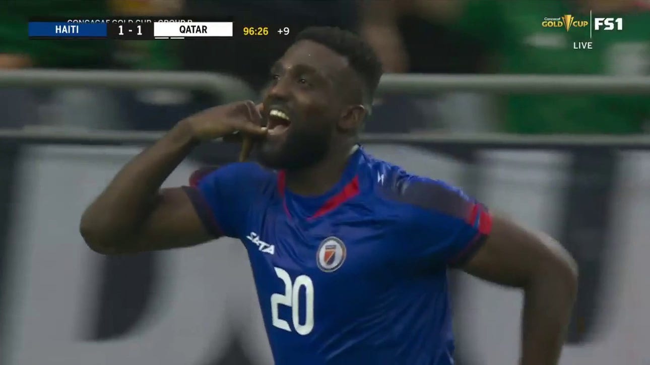 Haiti takes a 2-1 lead over Qatar in the CONCACAF Gold Cup after Frantzdy Pierrot scores in 97'