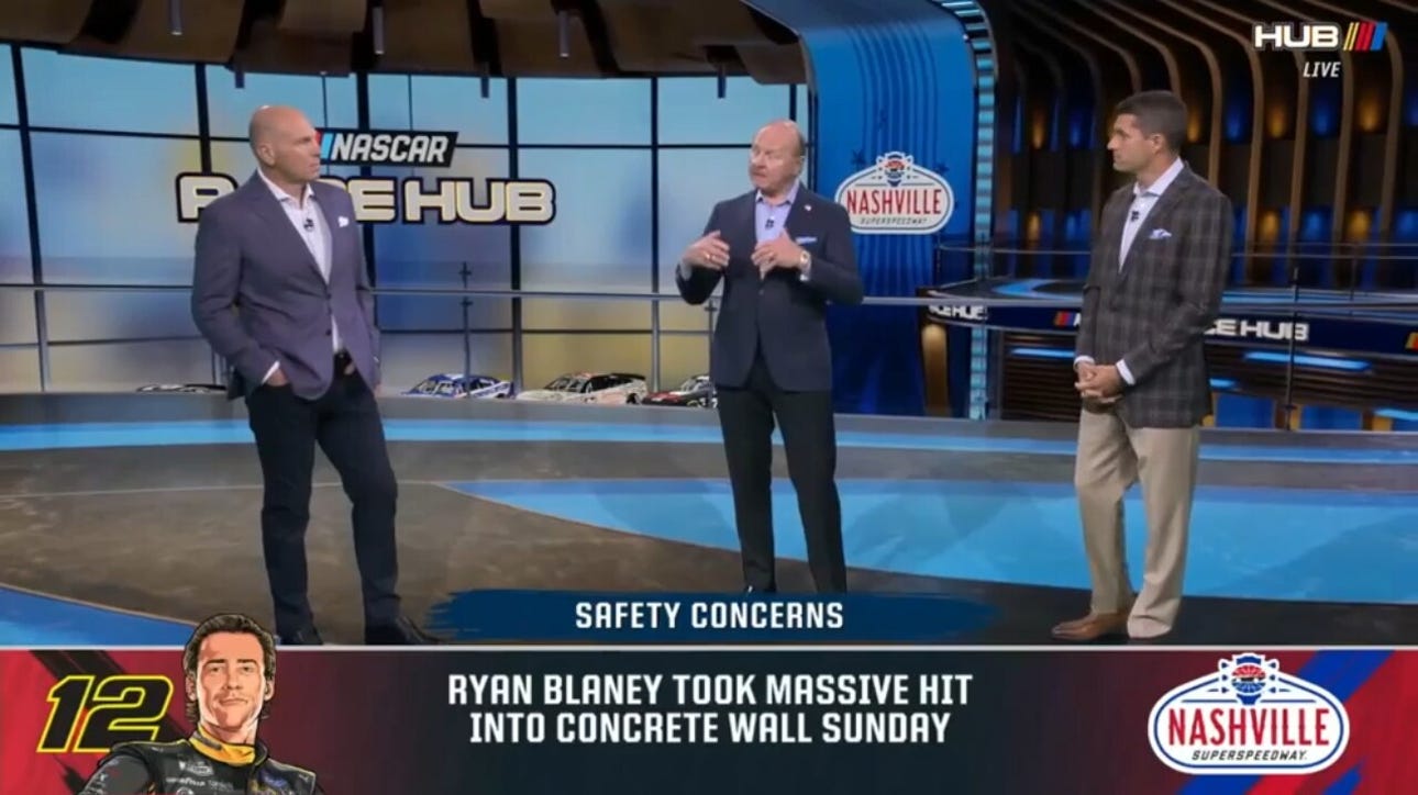 'Put safer barriers in' — Larry McReynolds' reaction to Ryan Blaney hitting  the wall at Nashville | NASCAR Race Hub