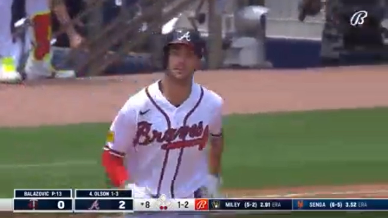 Matt Olson crushes his 26th home run of the season in the Braves' 3-0 victory over the Twins