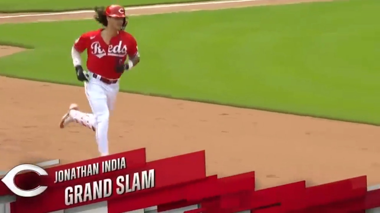 Reds' Jonathan India drills a GRAND SLAM to center field against the Padres