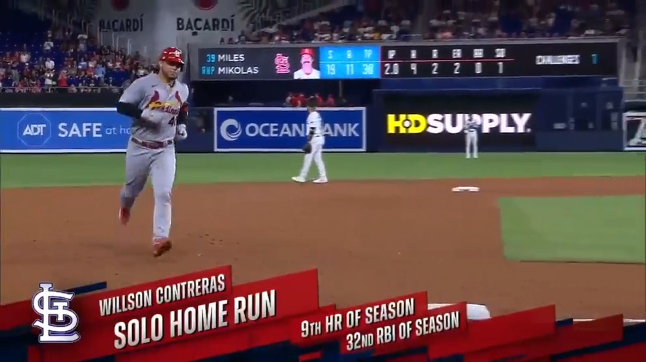 Cardinals' Willson Contreras CRUSHES a solo homer to tie the game against the Marlins