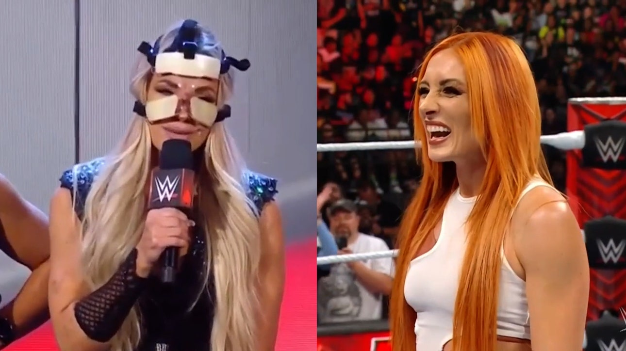 Becky Lynch LAUGHS at Trish Stratus' BROKEN face | WWE on FOX