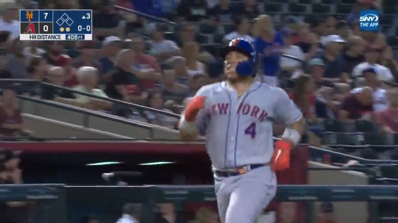Francisco Alvarez crushes a two-run homer, extending the Mets' lead over the Diamondbacks