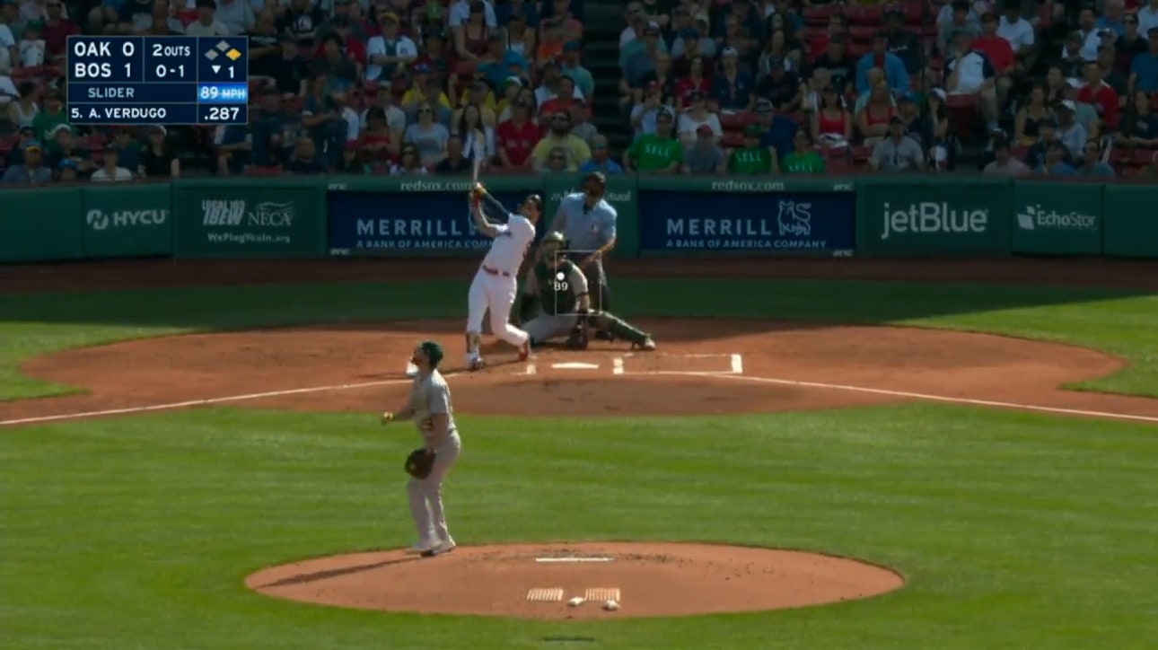 Alex Verdugo LAUNCHES a home run to help the Red Sox grab an early 3-0 lead over the Athletics