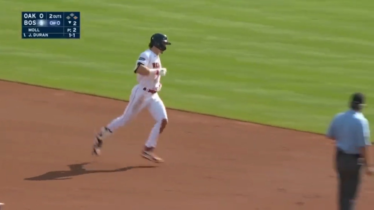 Jarren Duran BELTS a two-run homer to extend the Red Sox's lead over the Athletics