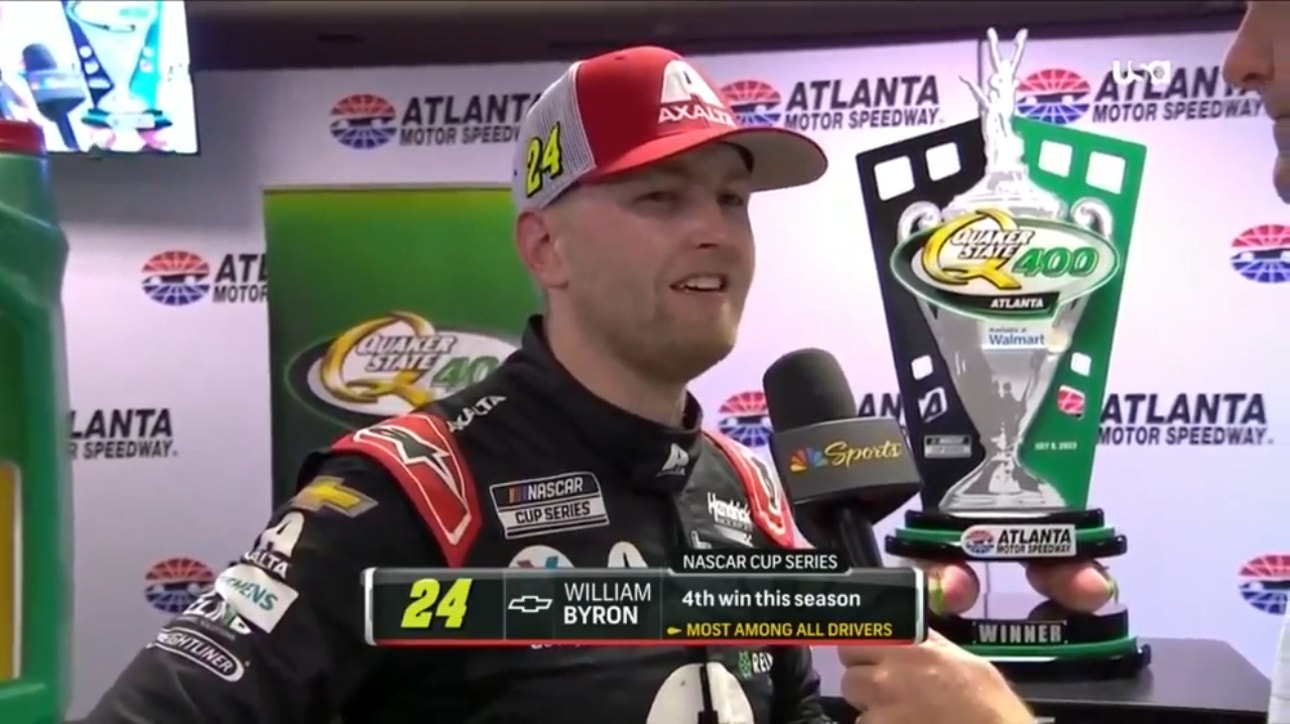 NASCAR calls the Quaker State 400 due to rain, resulting in a win for William Byron at Atlanta Motor Speedway