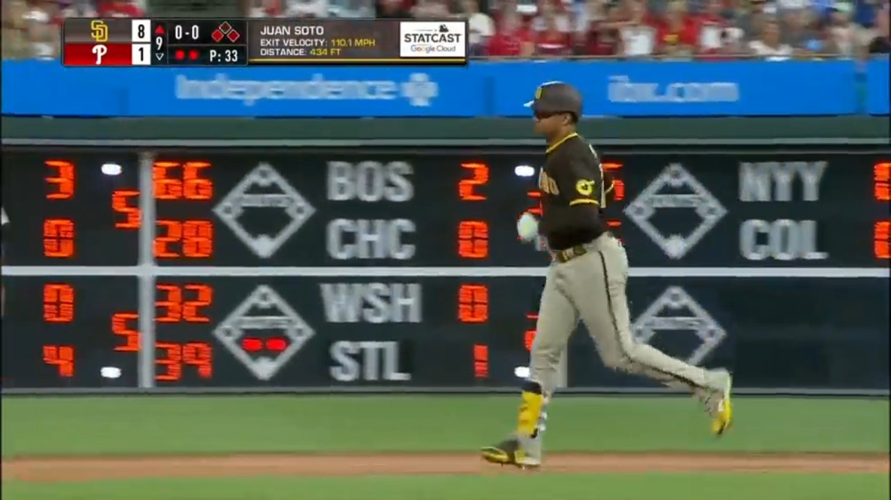 Juan Soto RIPS a two-run homer to extend the Padres' lead over the Phillies
