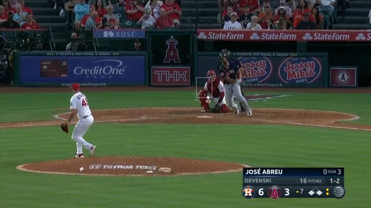 José Abreu CRUSHES a three-run home run to extend the Astros' lead over the Angels