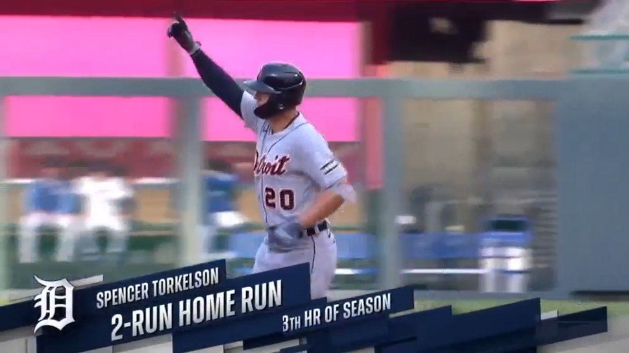 Spencer Torkelson CRANKS a two-run homer to give the Tigers an early lead over the Royals