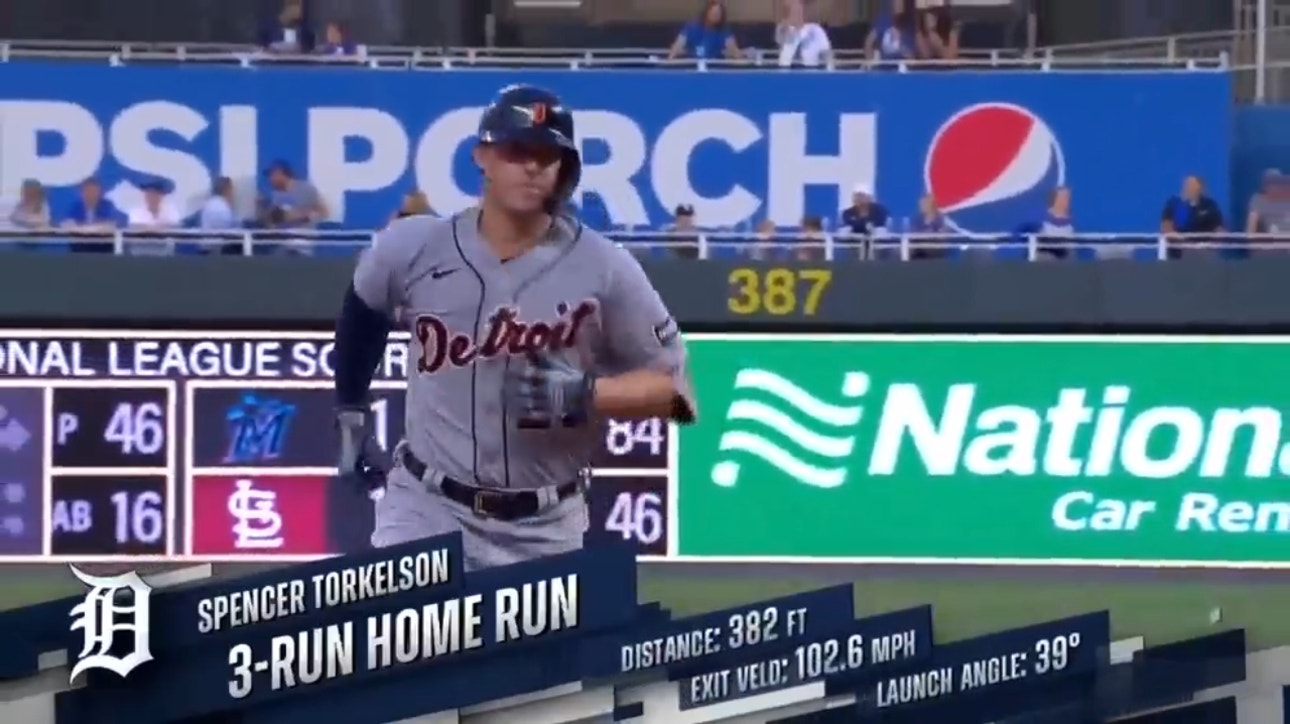 Tigers' Spencer Torkelson CRANKS a three-run homer for his second of the day to close the gap vs. Royals 