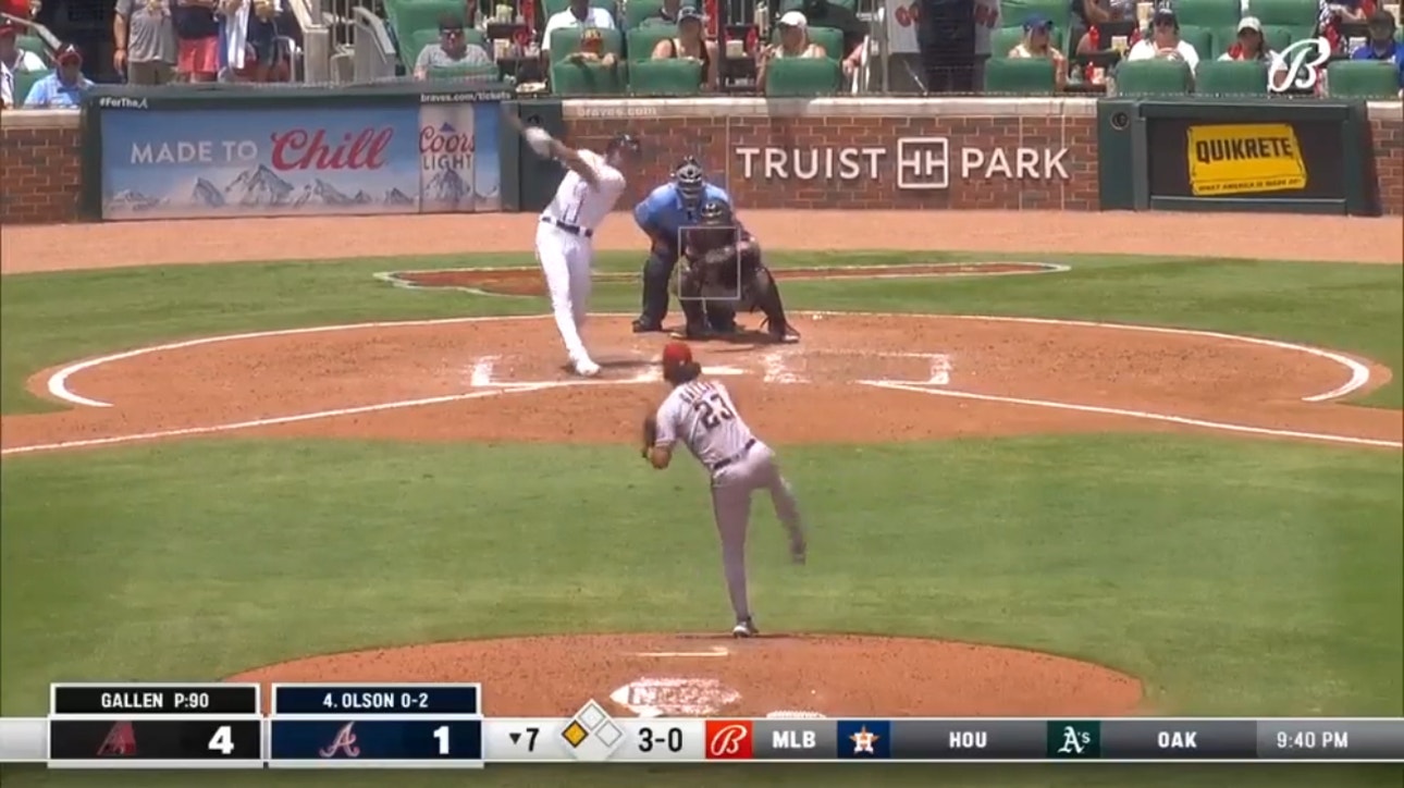 Matt Olson knocks two home runs in the Braves' 7-5 win over the Diamondbacks, raising his NL-leading total to 32