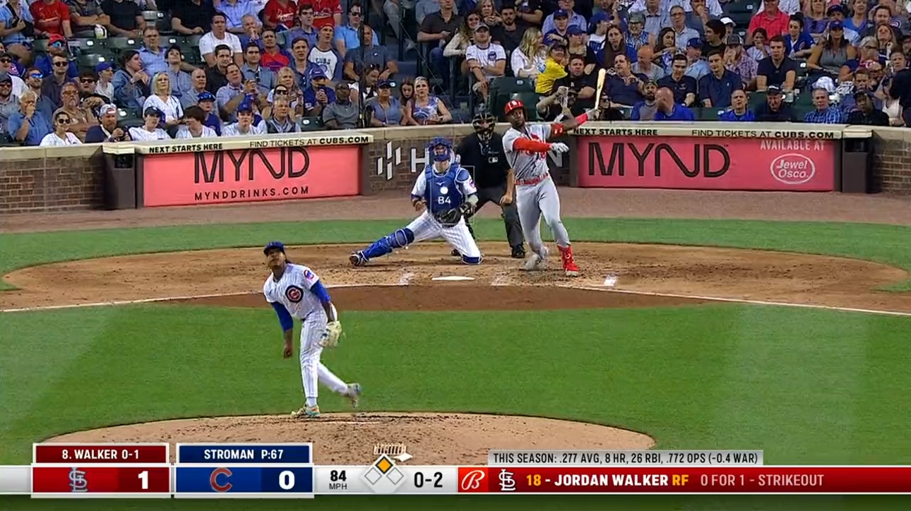 Jordan Walker's home run and Nolan Arenado's RBI double help Cardinals score four runs in the fourth inning vs. Cubs