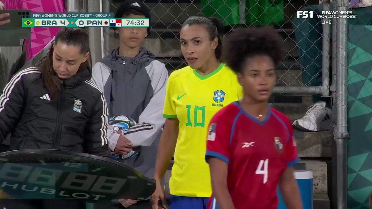 Brazil's Marta makes SIXTH Women's World Cup appearance after being subbed in vs. Panama