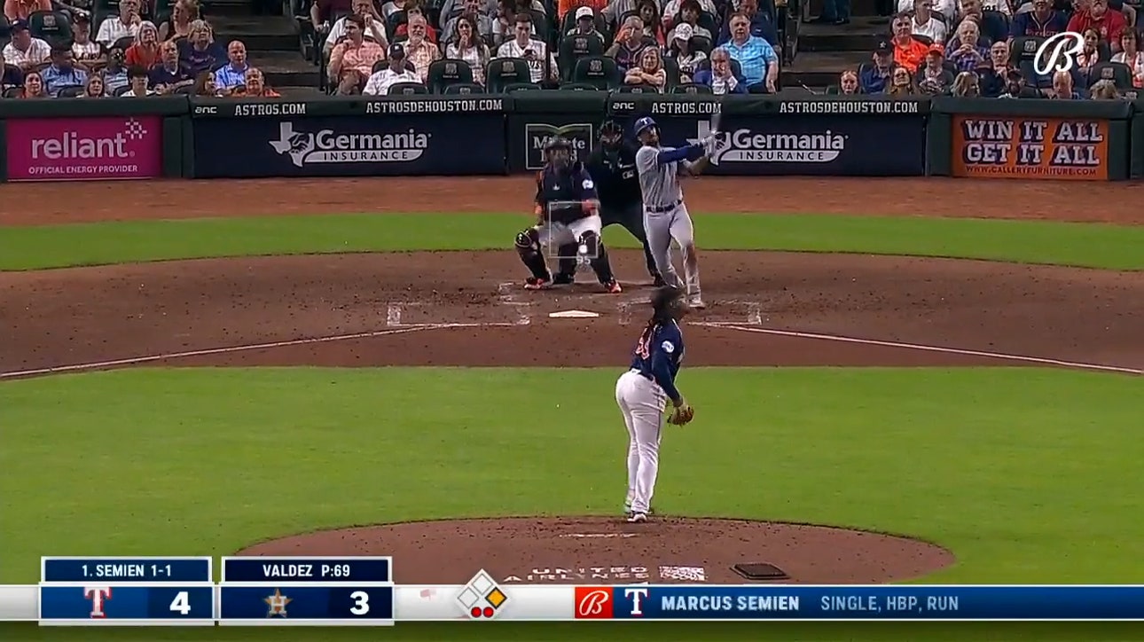 Marcus Semien launches a deep home run  to increase the Rangers' lead over the Astros