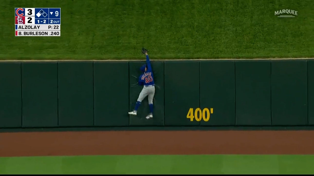 Mike Tauchman ROBS Alec Burleson of a home run to put a bow on the Cubs' win over the Cardinals