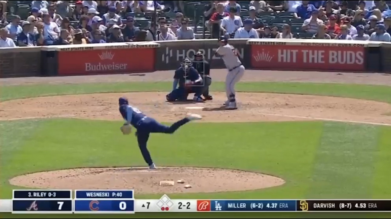 Austin Riley knocks his 26th homer of the season as the Braves pour it on against the Cubs