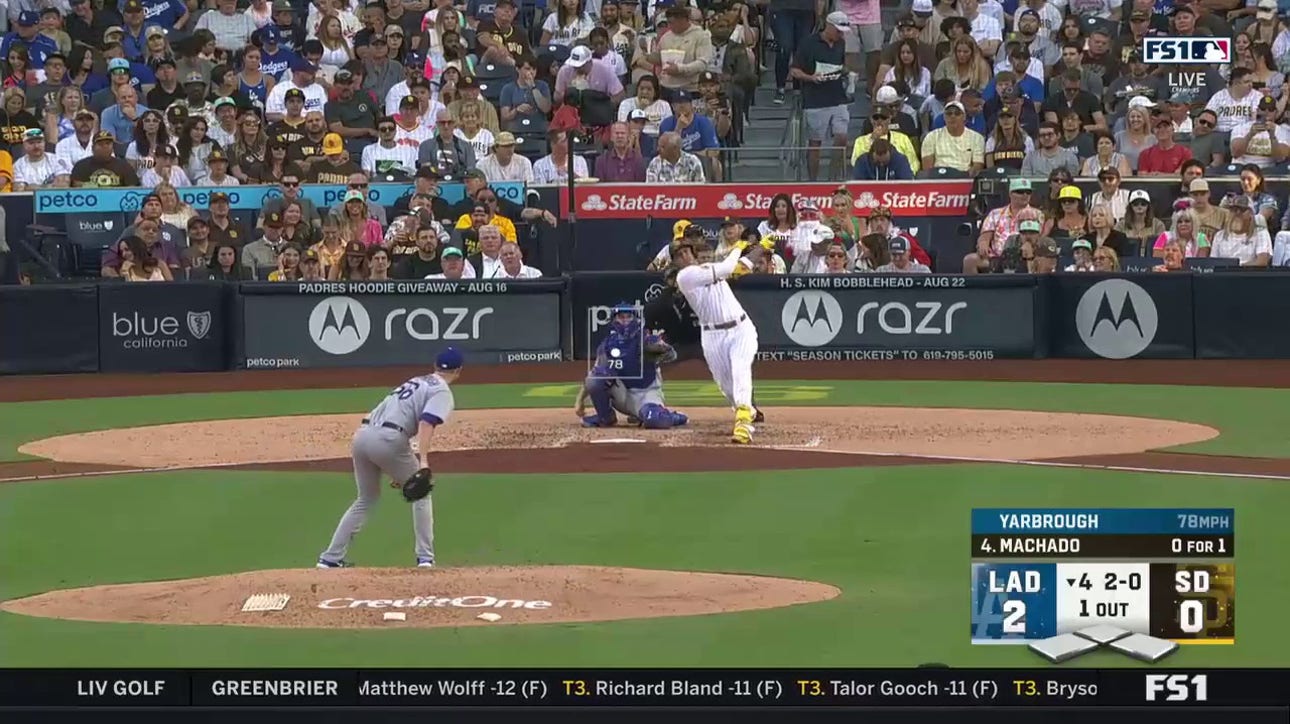 Manny Machado smashes a solo home run to left field as the Padres pull within one against the Dodgers