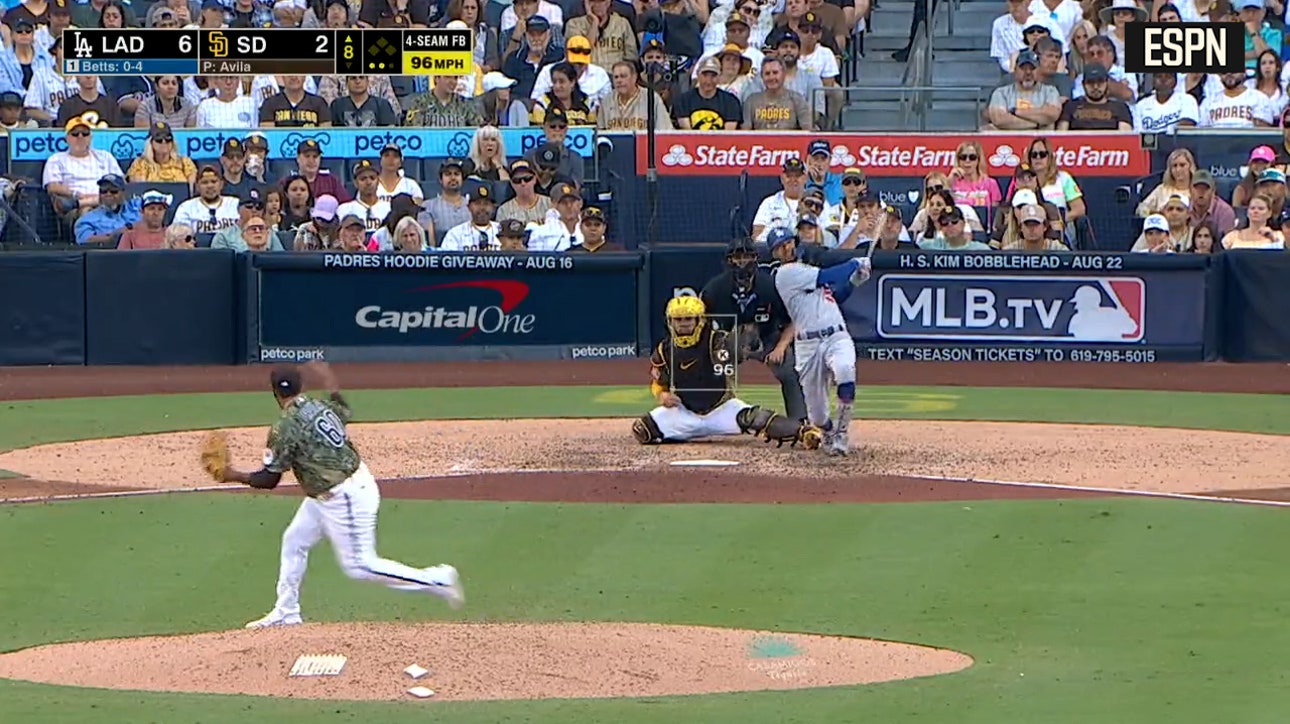 Mookie Betts smashes his 30th home run to put a bow on the Dodgers' win over the Padres