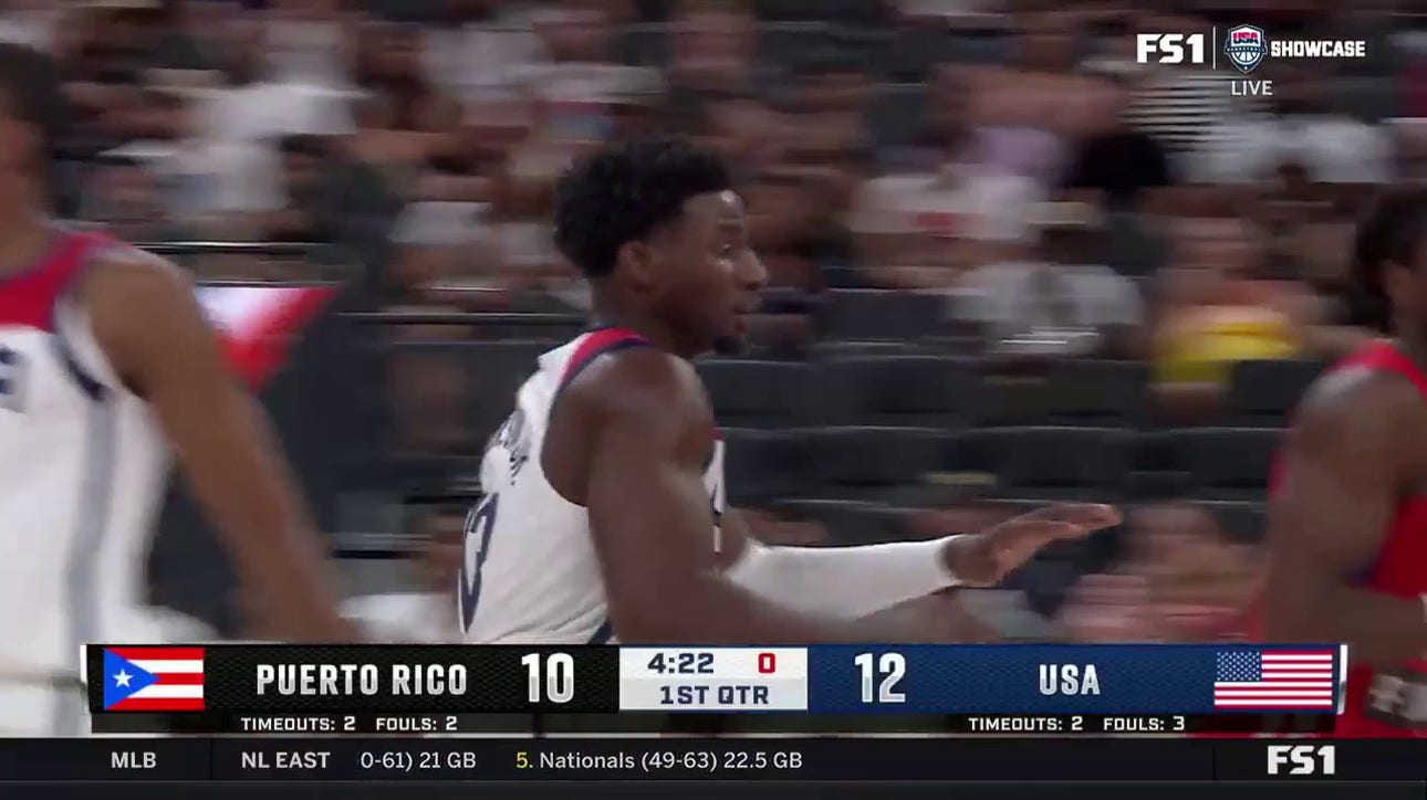 Team USA's Jaren Jackson Jr. throws down a vicious dunk in transition vs. Puerto Rico