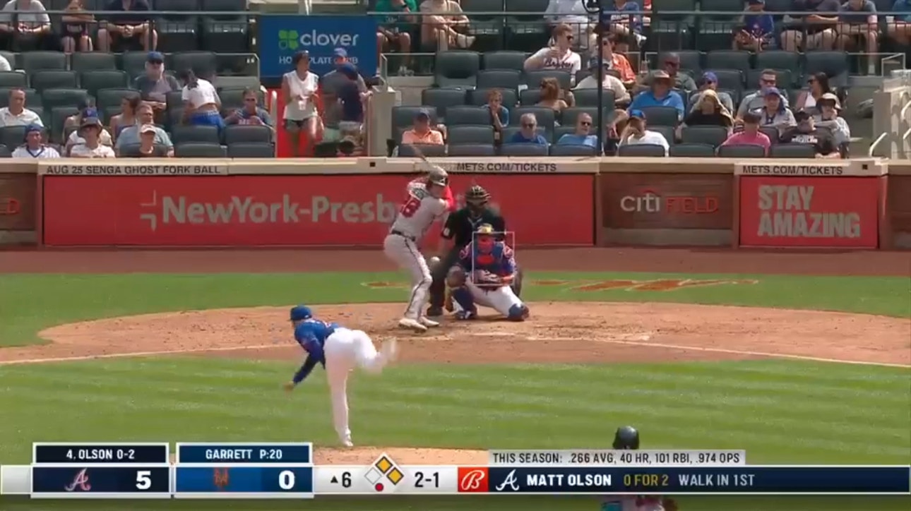 Matt Olson crushes a three-run home run as the Braves extend their lead over the Mets