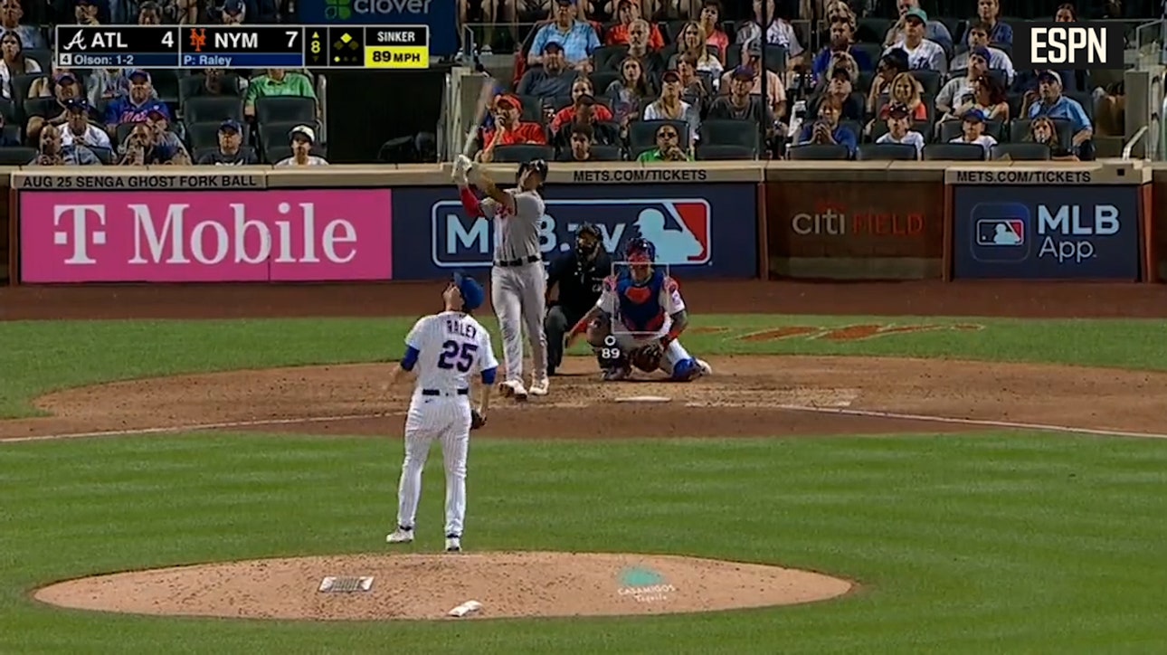 Matt Olson blasts his league-leading 43rd home run of the season as the Braves fall short against the Mets