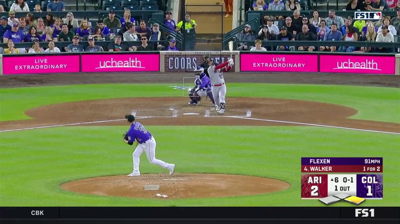 Christian Walker launches a two-run home run to right field to extend the Diamondbacks lead over the Rockies