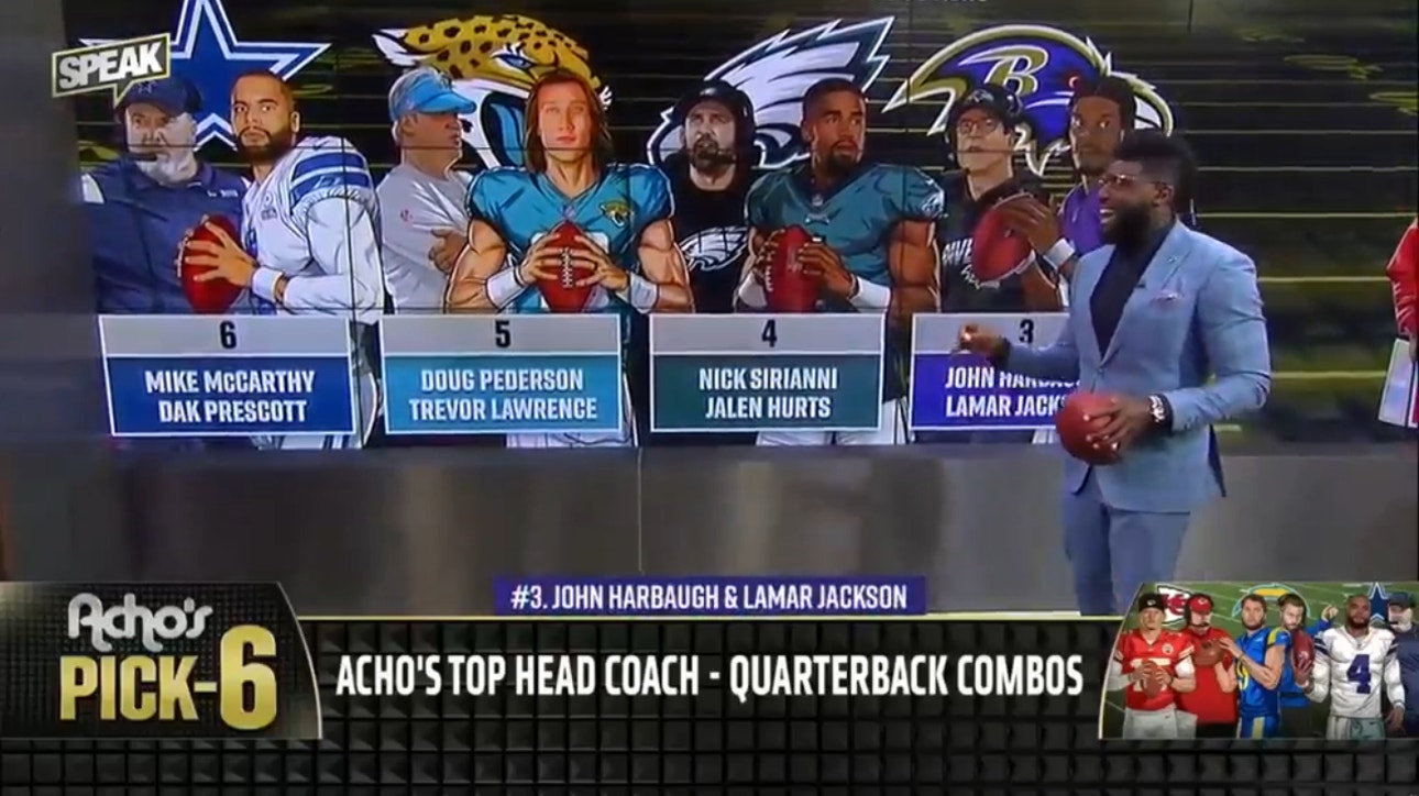 Eagles, Bengals & Chiefs feature in Acho & James Jones’ top HC/QB combos list | NFL | SPEAK 