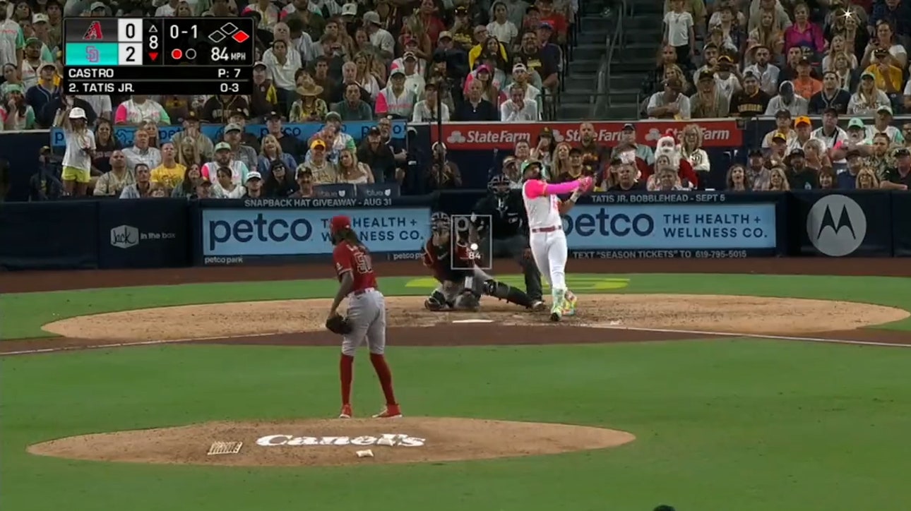 Fernando Tatis Jr. blasts a two-run home run to extend the Padres' lead over the Diamondbacks