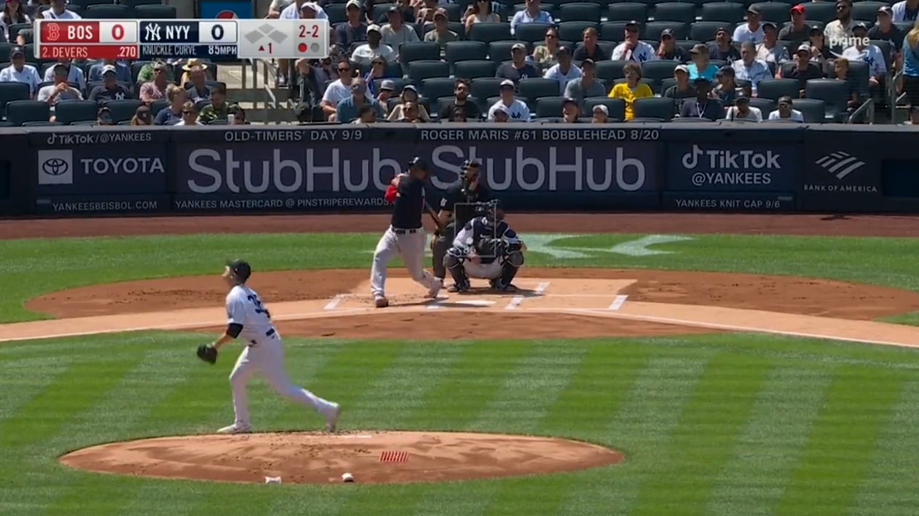 Rafael Devers crushes a solo home run to help the Red Sox jump out to an early lead against the Yankees