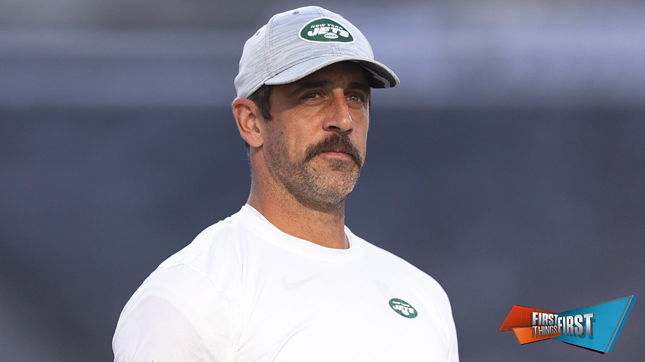 Aaron Rodgers challenges Jets O-Line: 'there's jobs up for grabs' | FIRST THINGS FIRST
