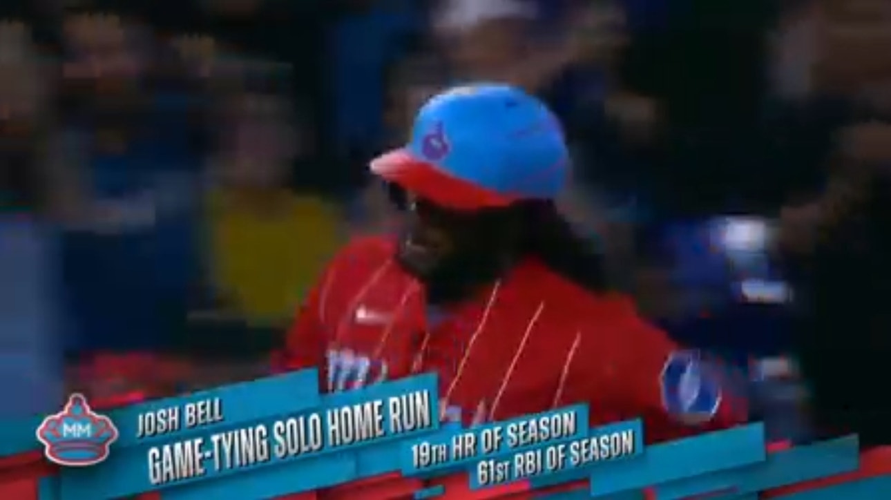 Marlin's Josh Bell CRUSHES a solo home run to tie the game against the Nationals