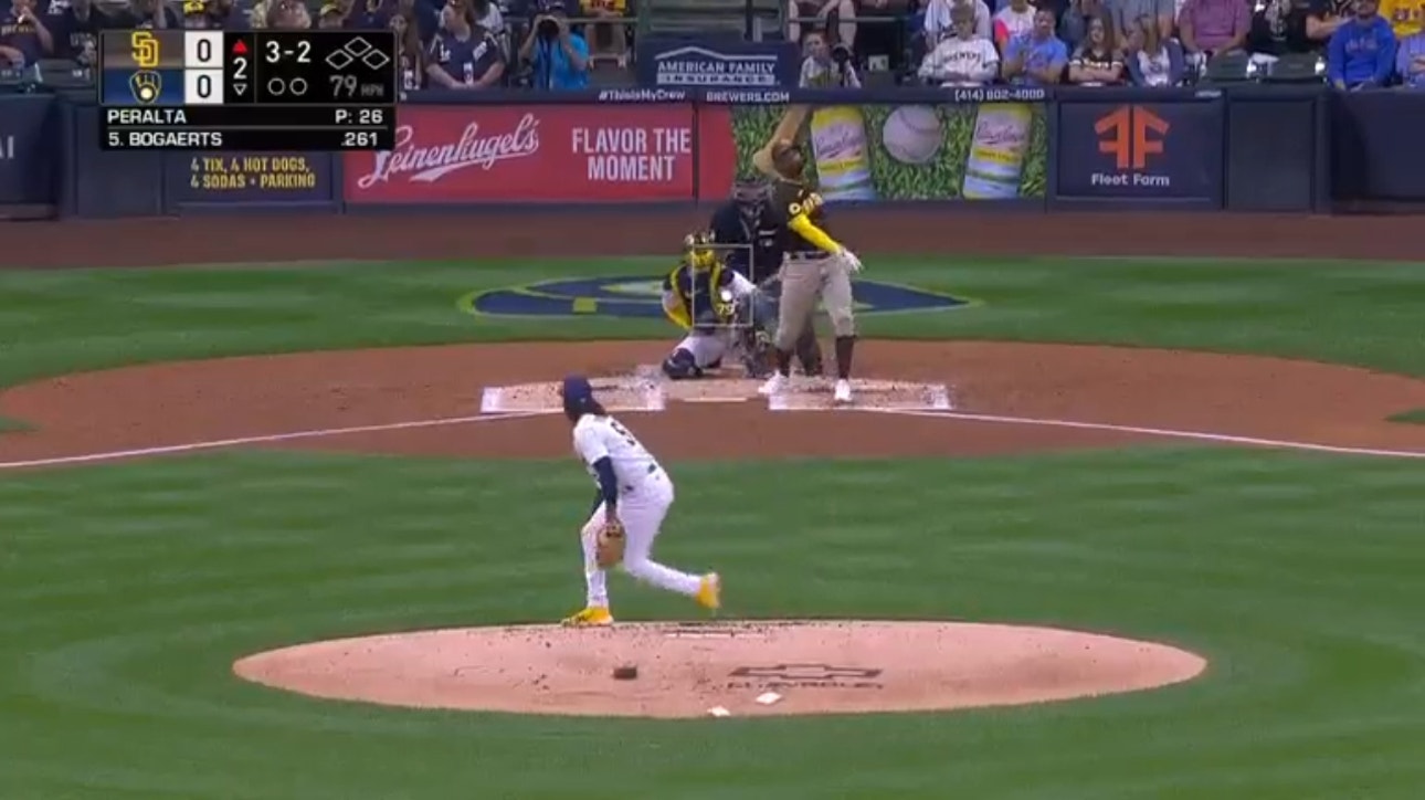 Xander Bogaerts HAMMERS a solo home run to give the Padres an early lead over the Brewers