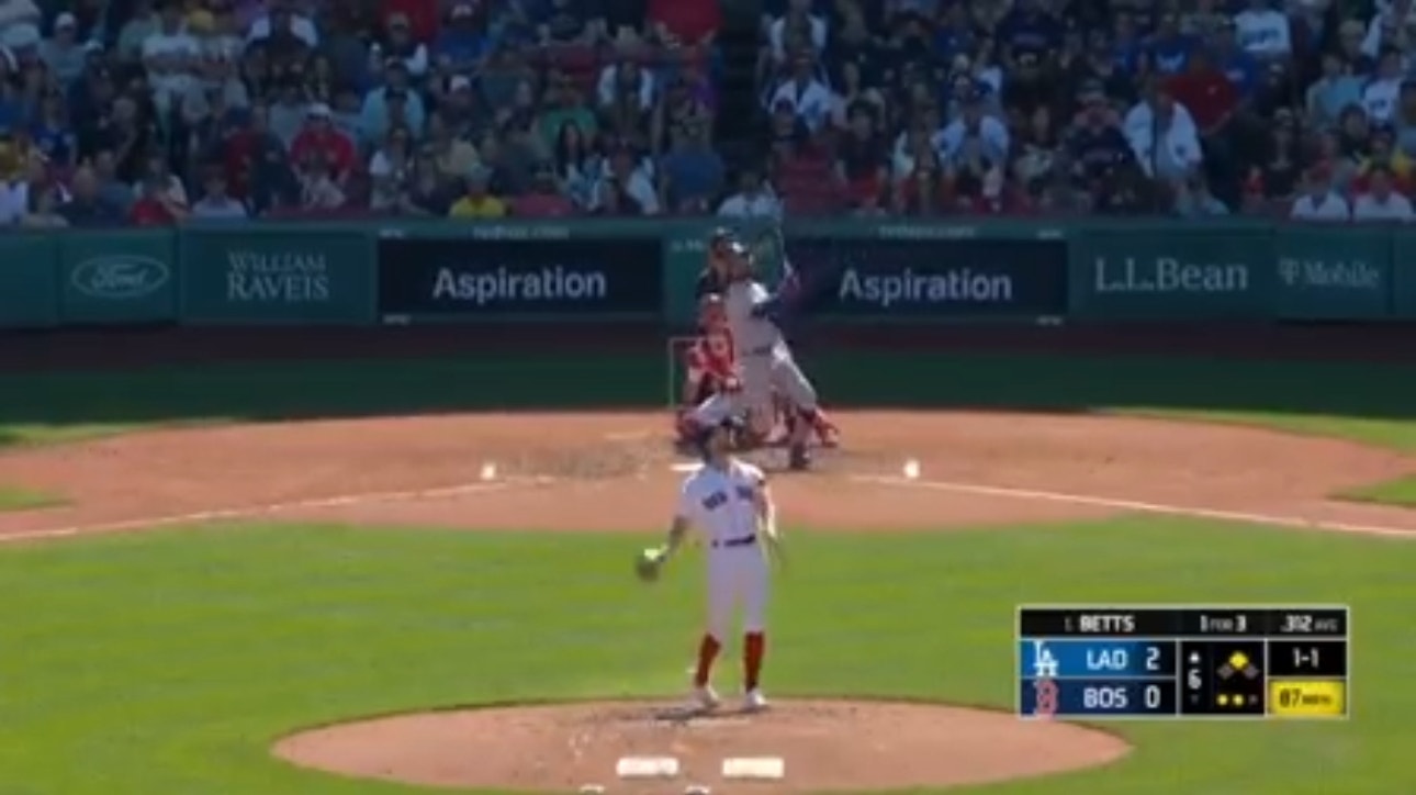 Mookie Betts launches a two-run homer to extend the Dodgers' lead against the Red Sox