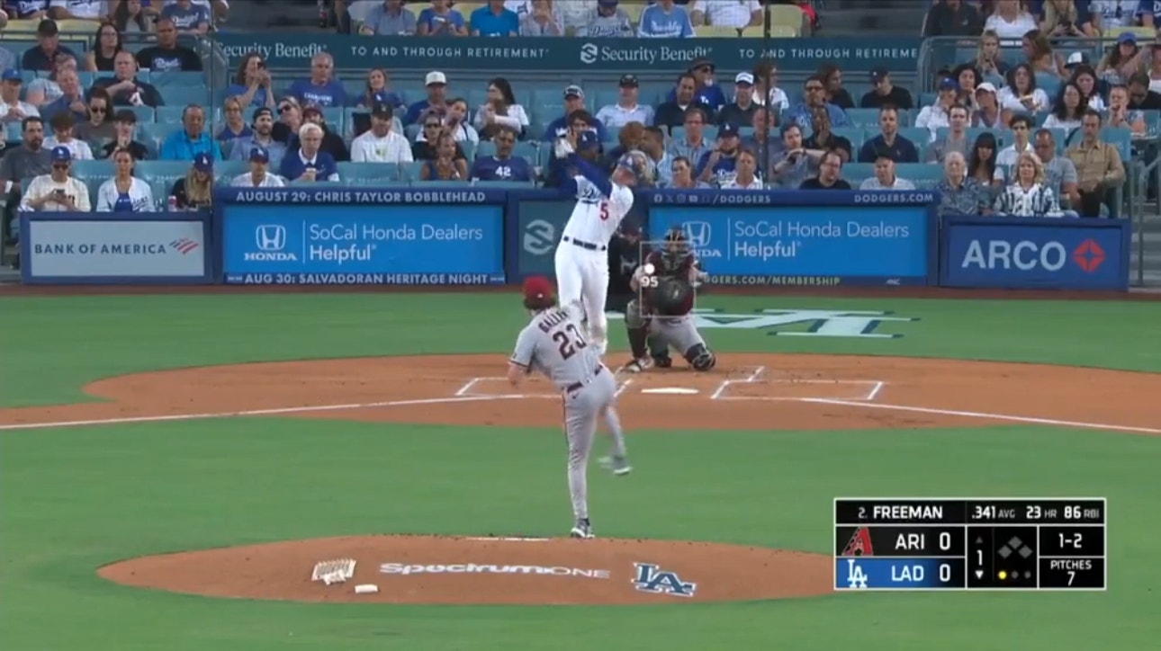 Dodgers' Freddie Freeman crushes a solo homer to grab an early lead over the Diamondbacks