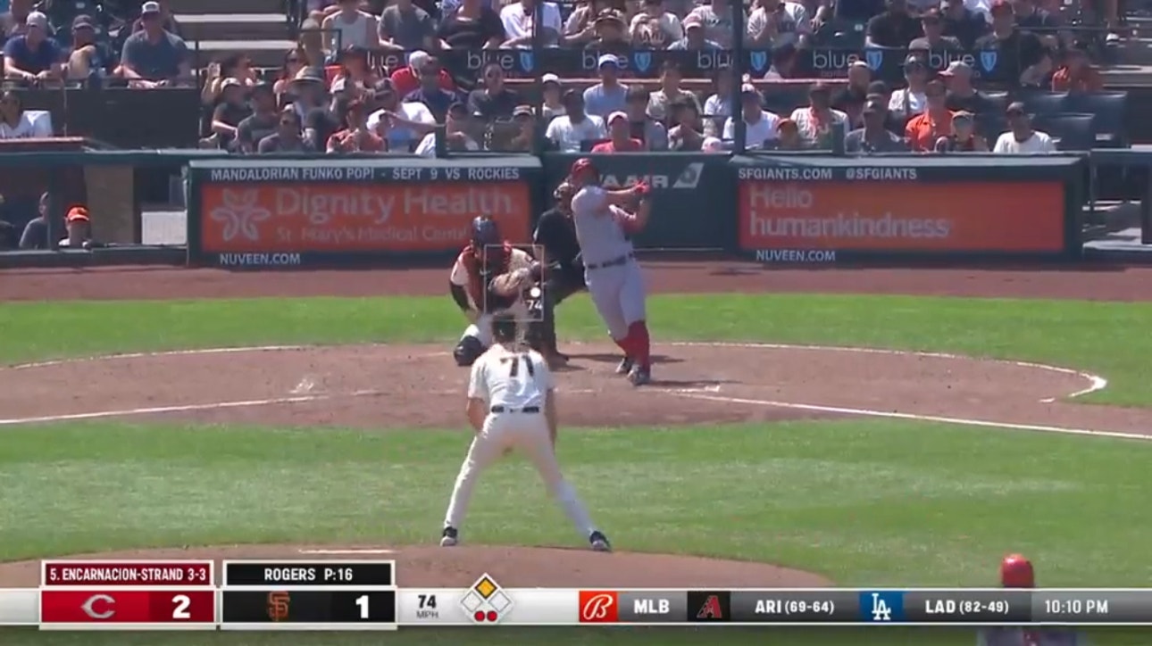 Christian Encarnacion-Strand SMASHES a two-run home run to help the Reds defeat the Giants, 4-1