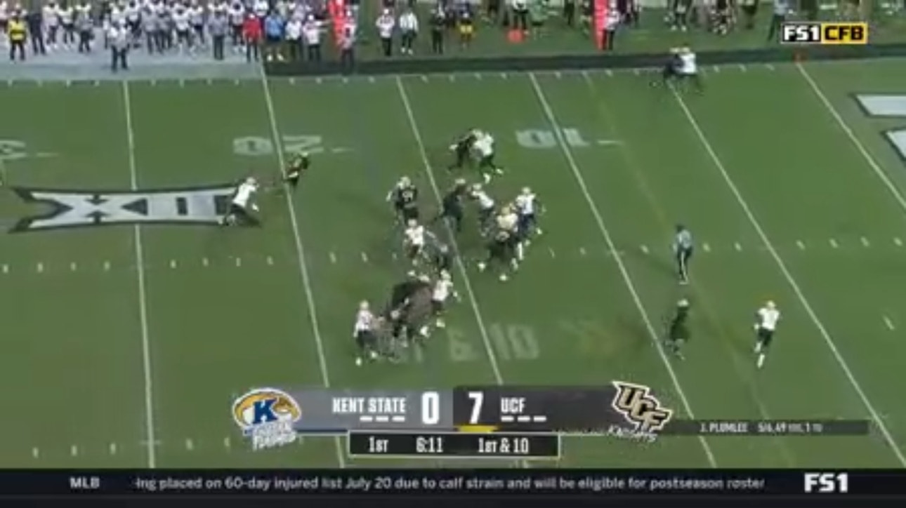 UCF's John Rhys Plumlee scrambles for a 17-yard touchdown to extend the lead vs. Kent State