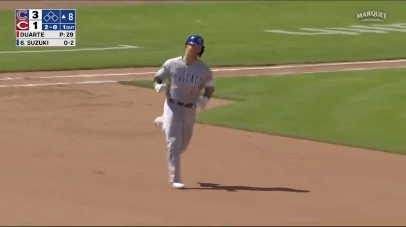  Seiya Suzuki crushes a solo home run to extend the Cubs' lead over the Reds