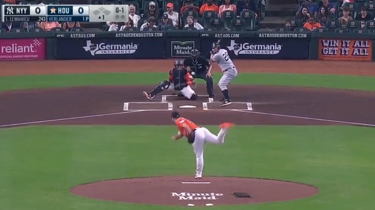 Yankees' DJ LeMahieu hits a leadoff home run against Astros' Justin Verlander