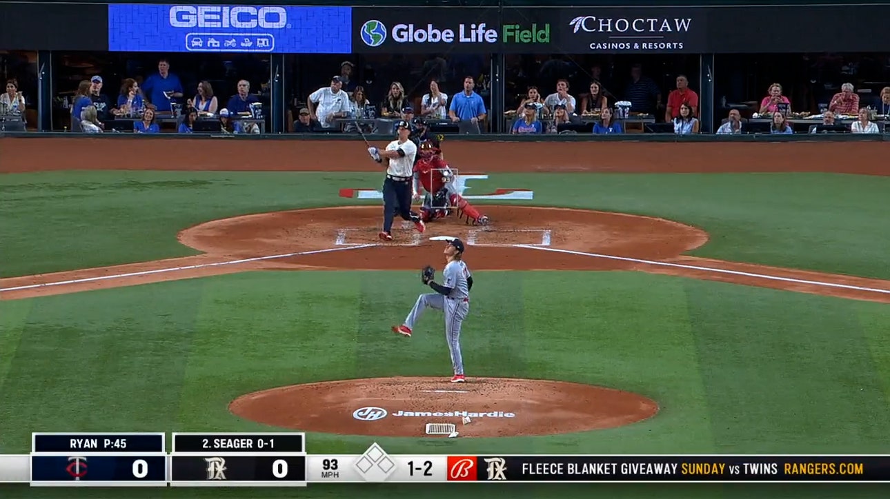 Corey Seager crushes a solo home run to right field to help the Rangers take the lead against the Twins