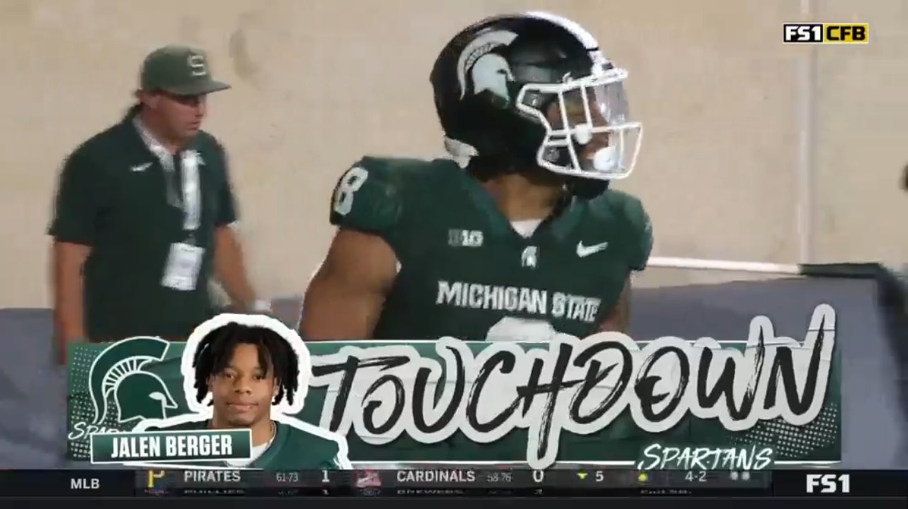 Michigan State's Jalen Berger extends the lead with a 12-yard rushing touchdown vs. Central Michigan