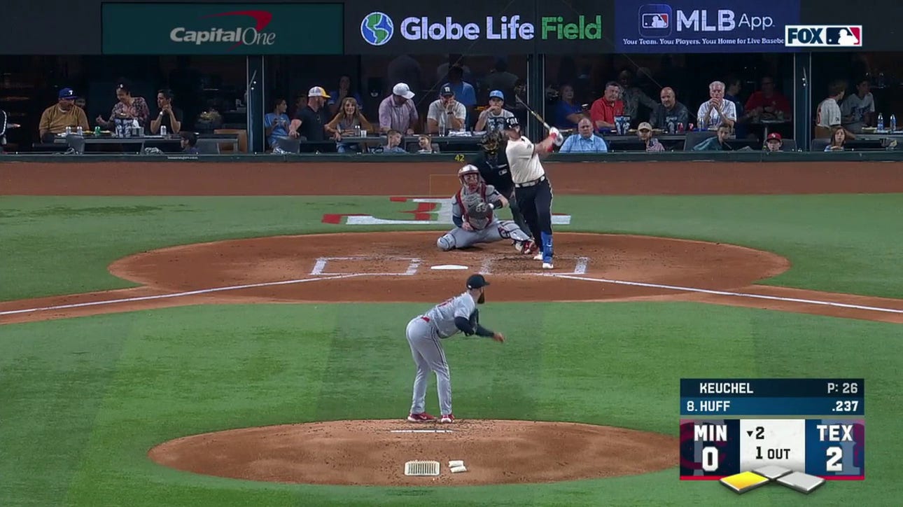 Rangers' Sam Huff belts a two-run homer to grab a 4-0 lead over the Twins